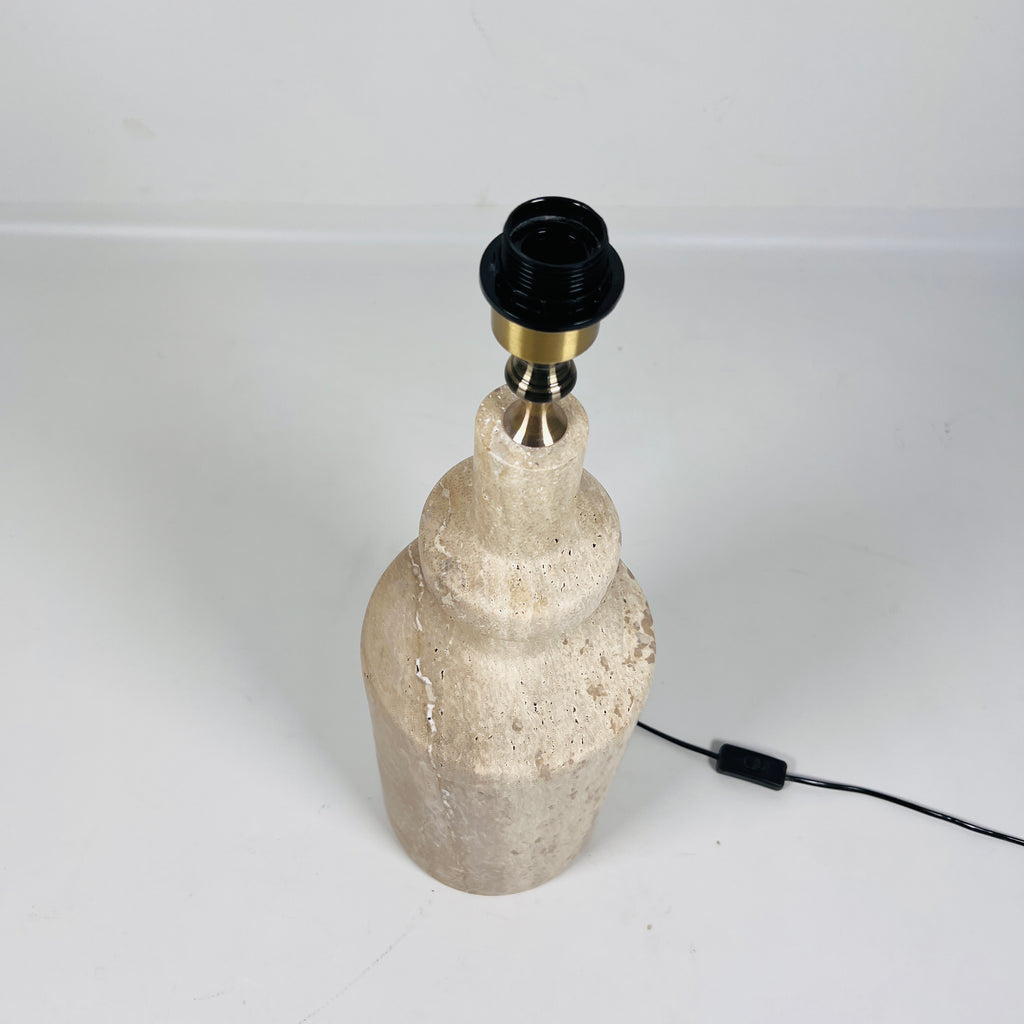 Dual Tone Travertine Table Lamp