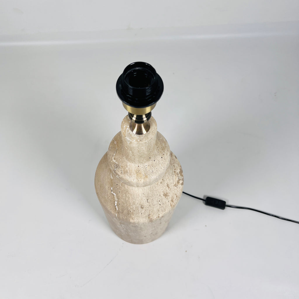 Dual Tone Travertine Table Lamp