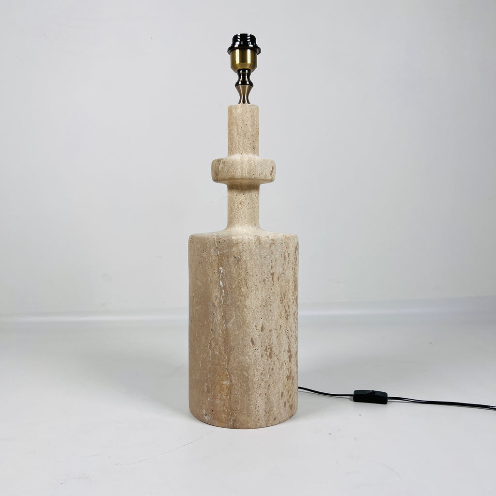 Dual Tone Travertine Table Lamp