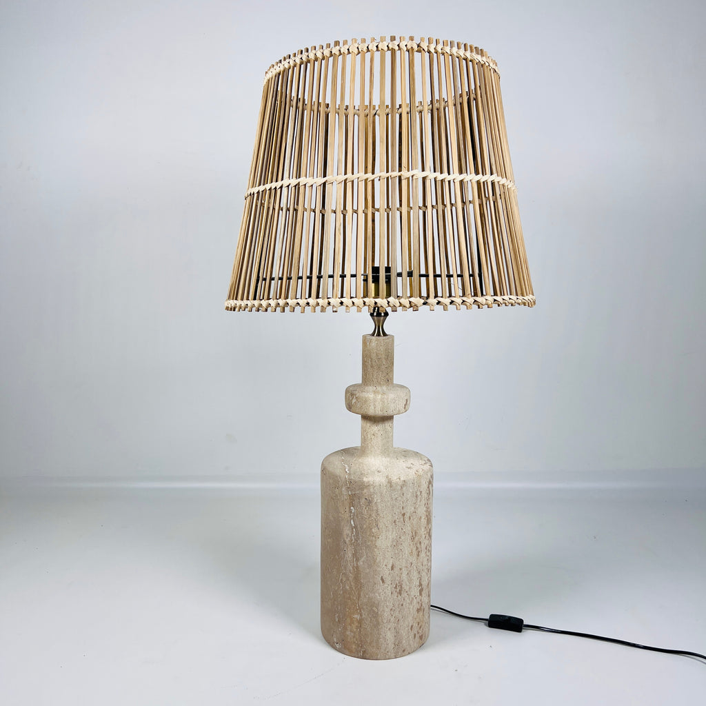 Dual Tone Travertine Table Lamp