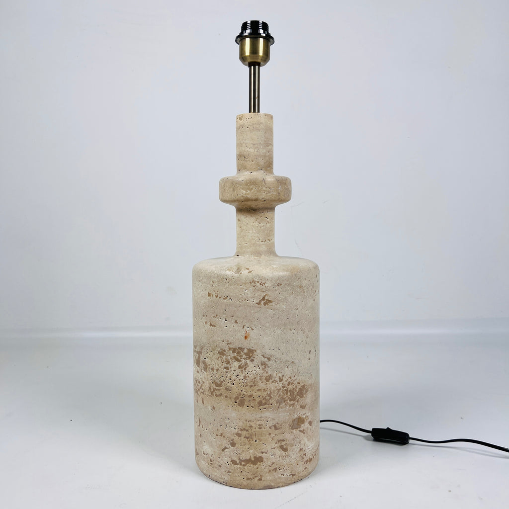 Bottleneck Travertine Table Lamp