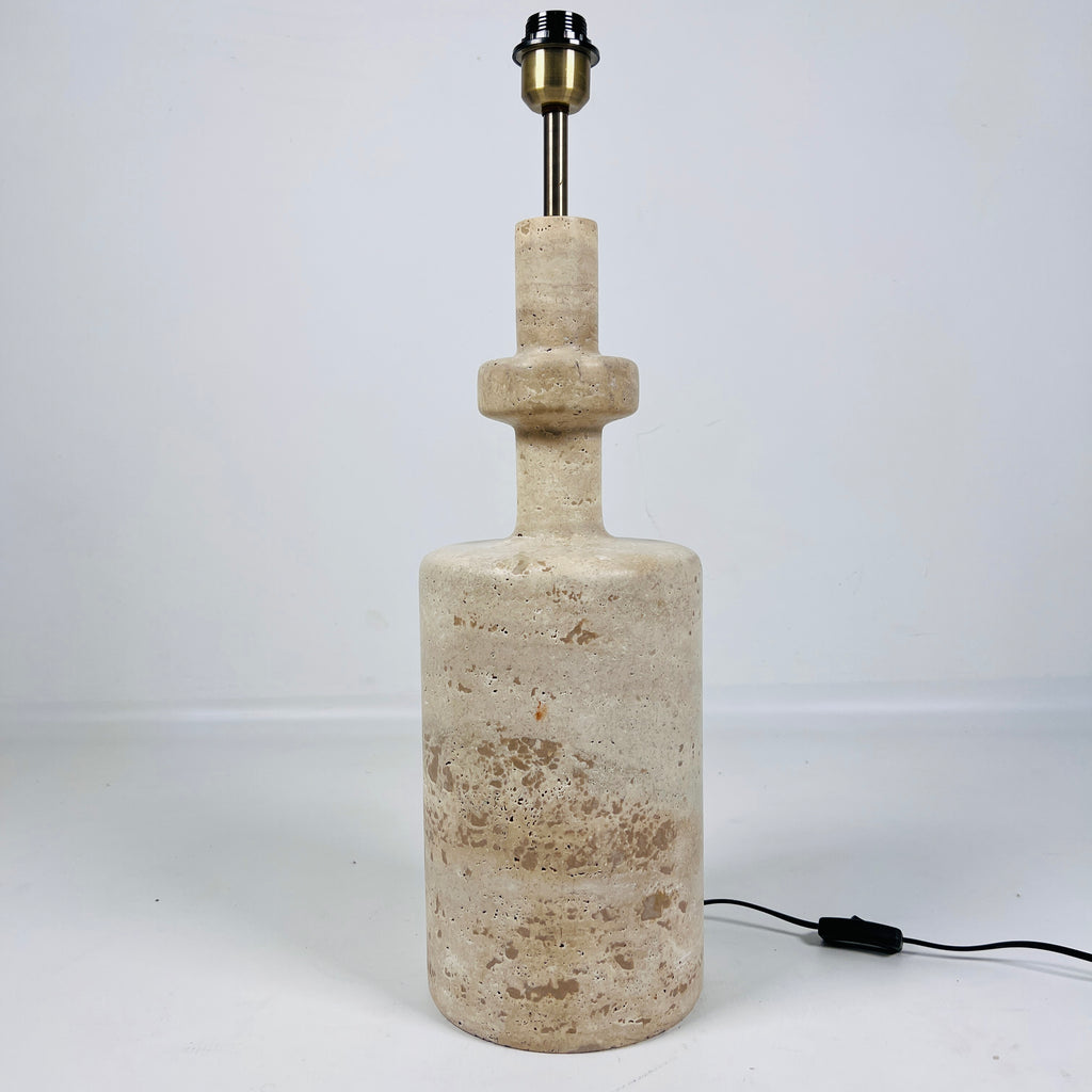 Bottleneck Travertine Table Lamp