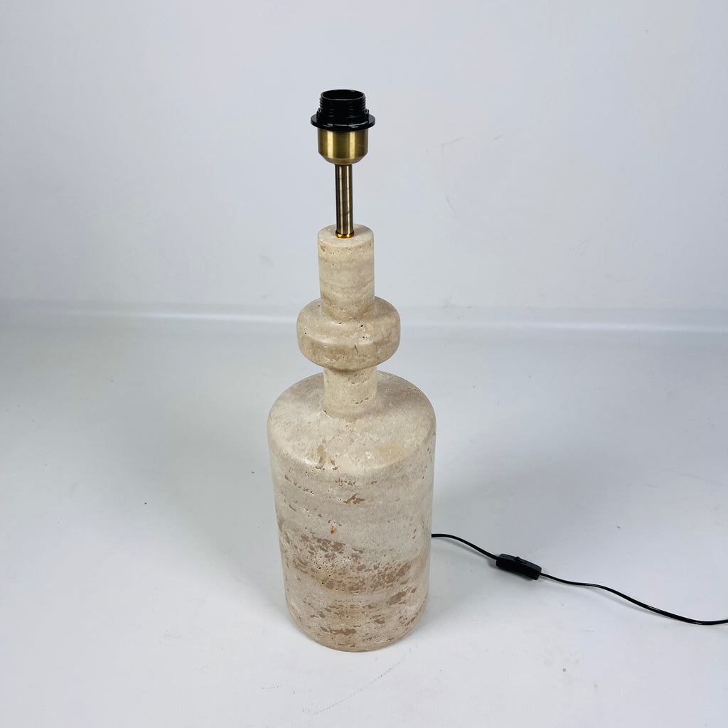 Bottleneck Travertine Table Lamp