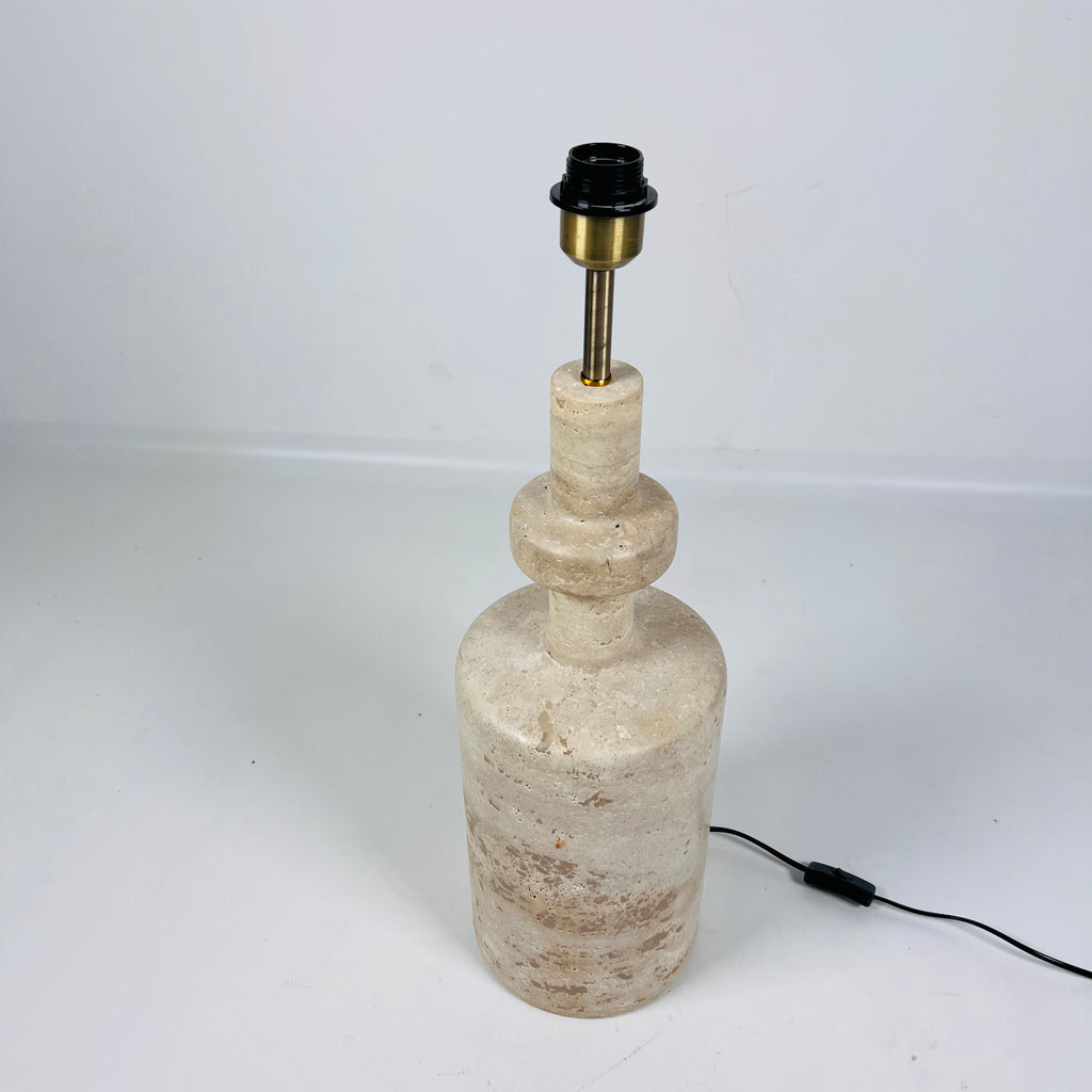 Bottleneck Travertine Table Lamp