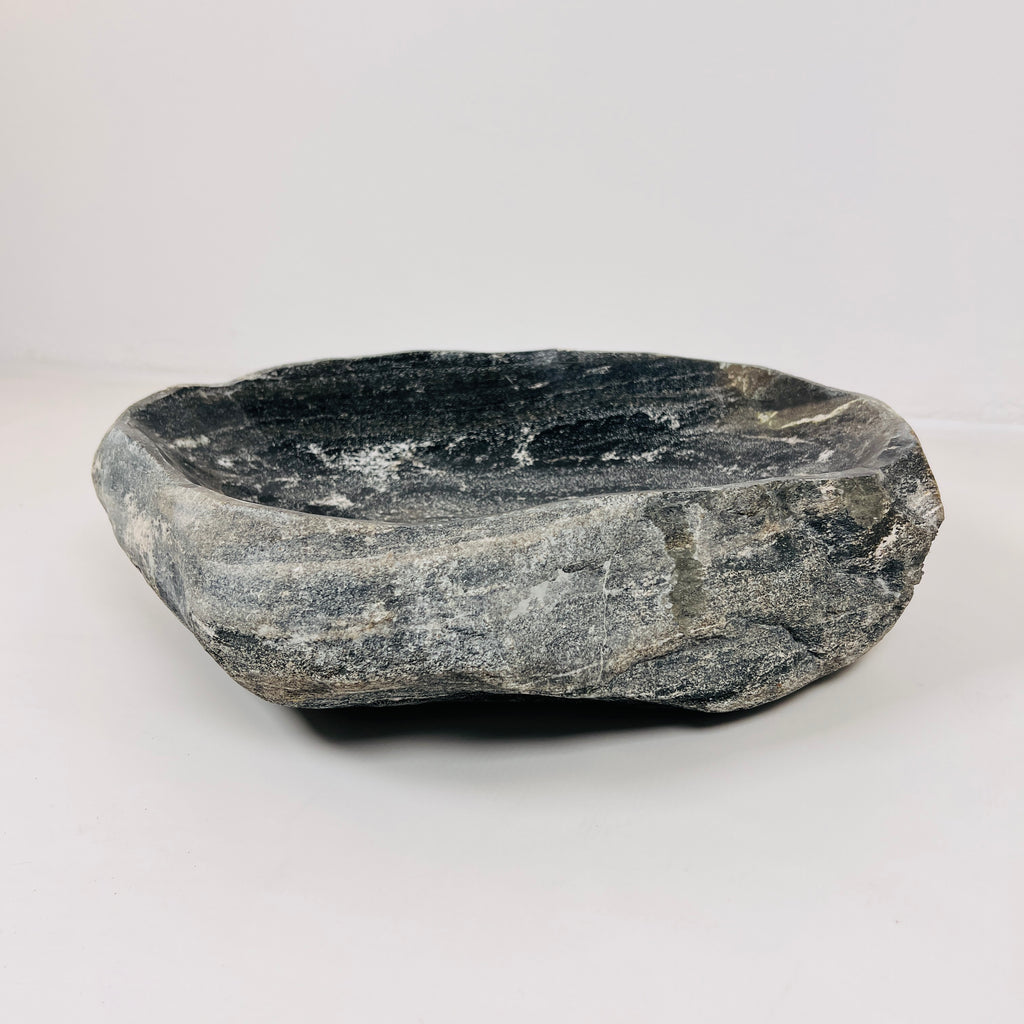 Splashed Midnight Black River Stone Sink