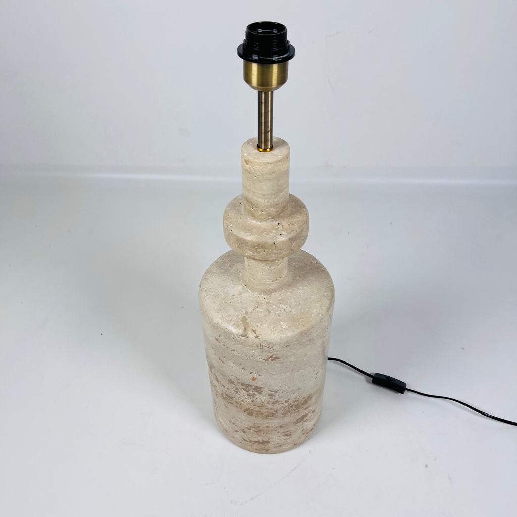 Bottleneck Travertine Table Lamp