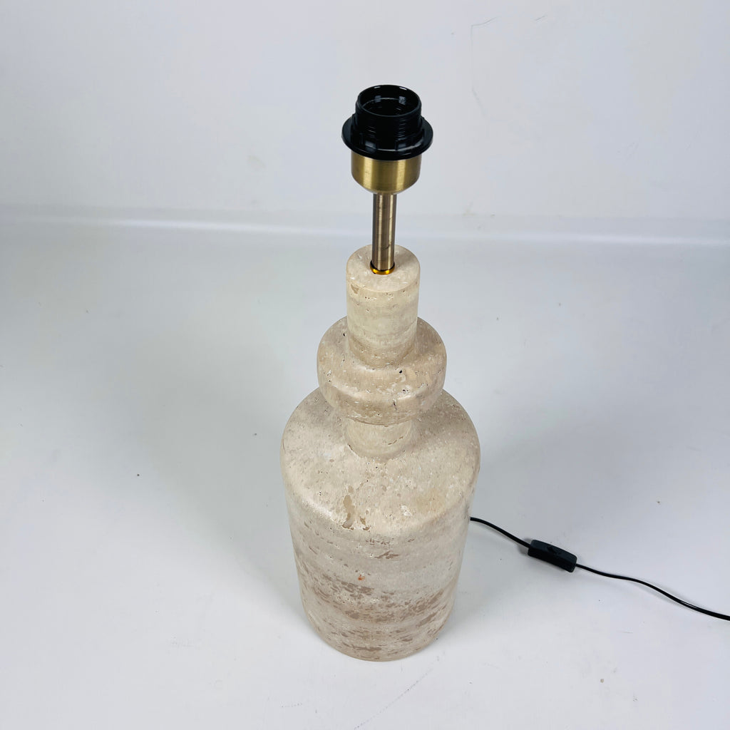 Bottleneck Travertine Table Lamp