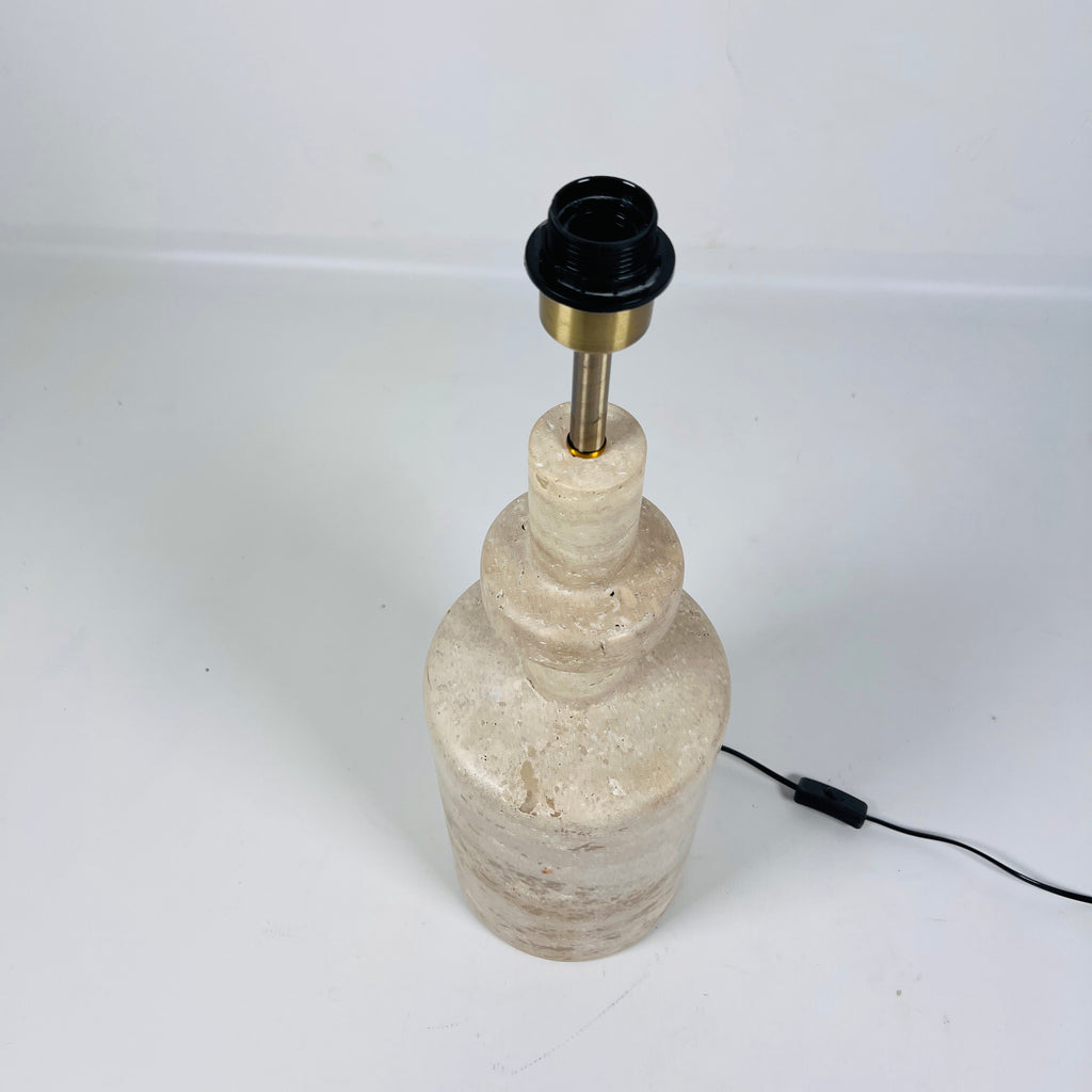 Bottleneck Travertine Table Lamp