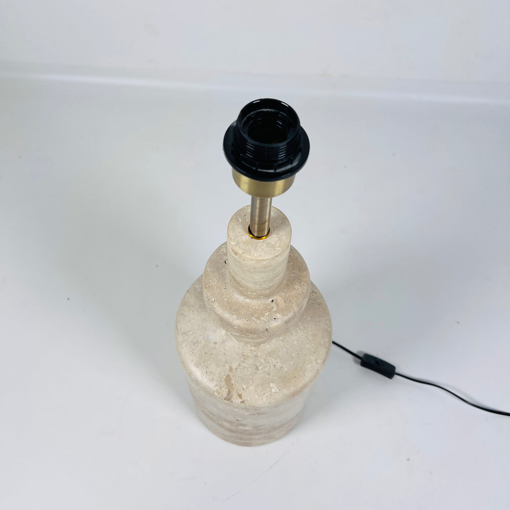 Bottleneck Travertine Table Lamp