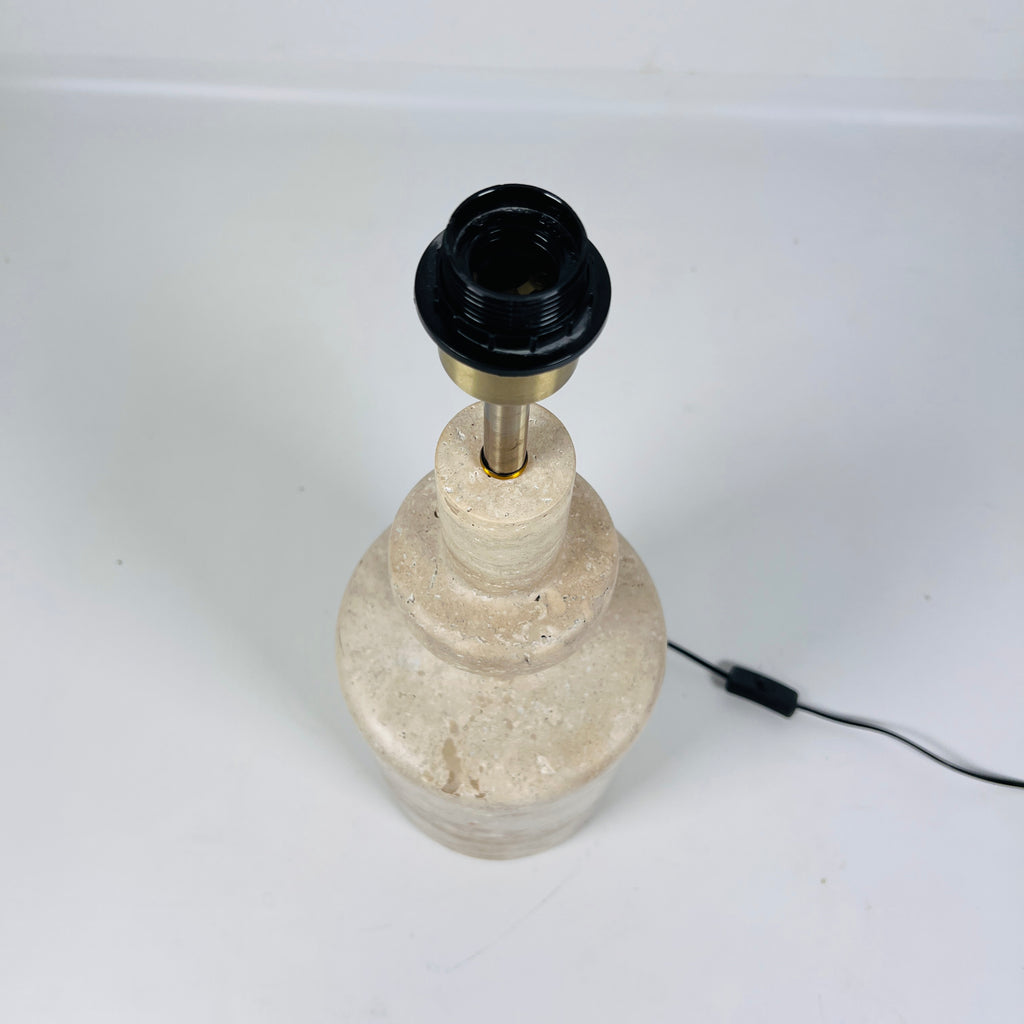 Bottleneck Travertine Table Lamp