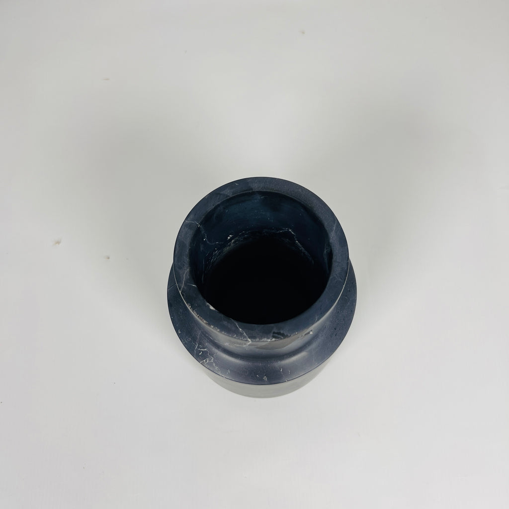 Black With White Veins Vase(Small)