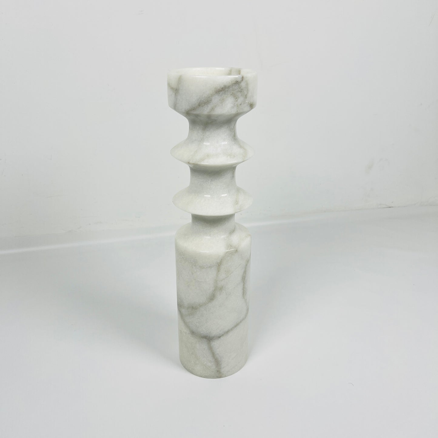 Dual Ringed Candle Stand - Gray