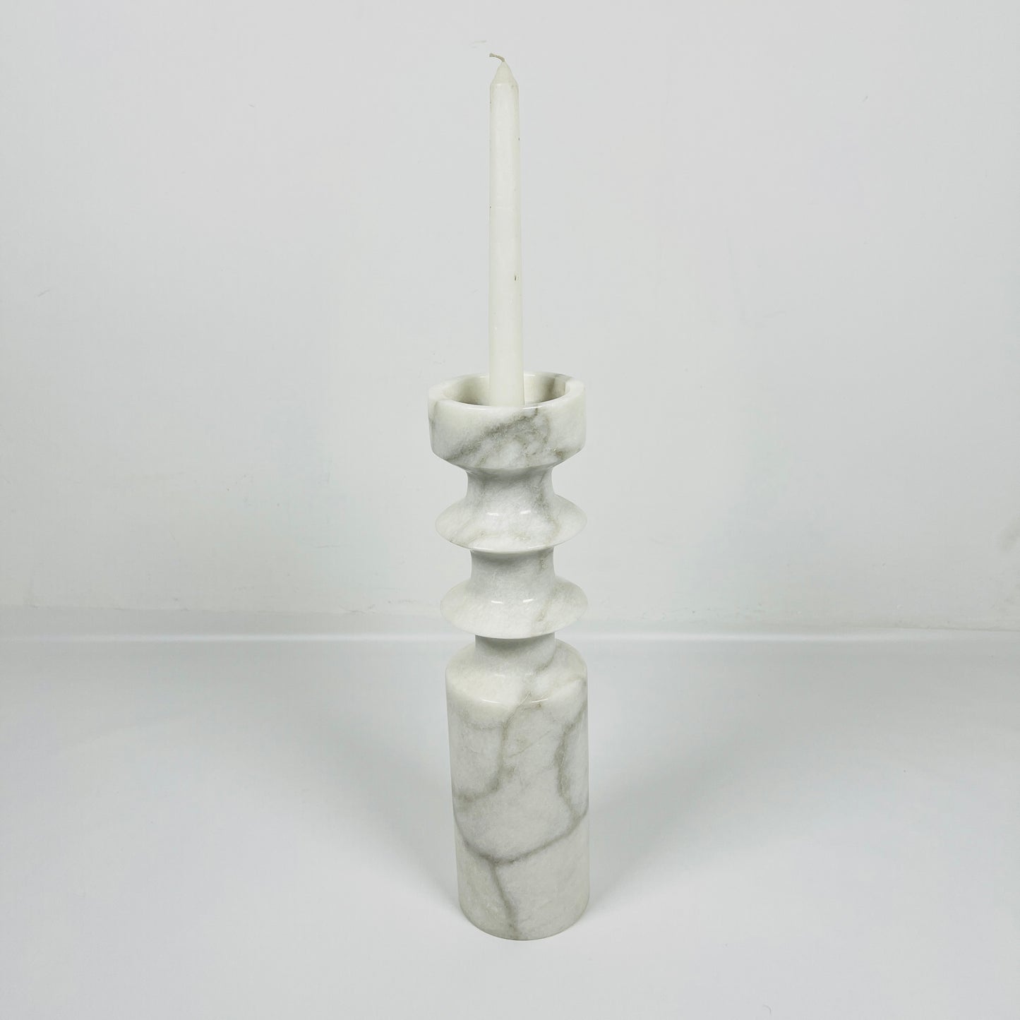 Dual Ringed Candle Stand - Gray