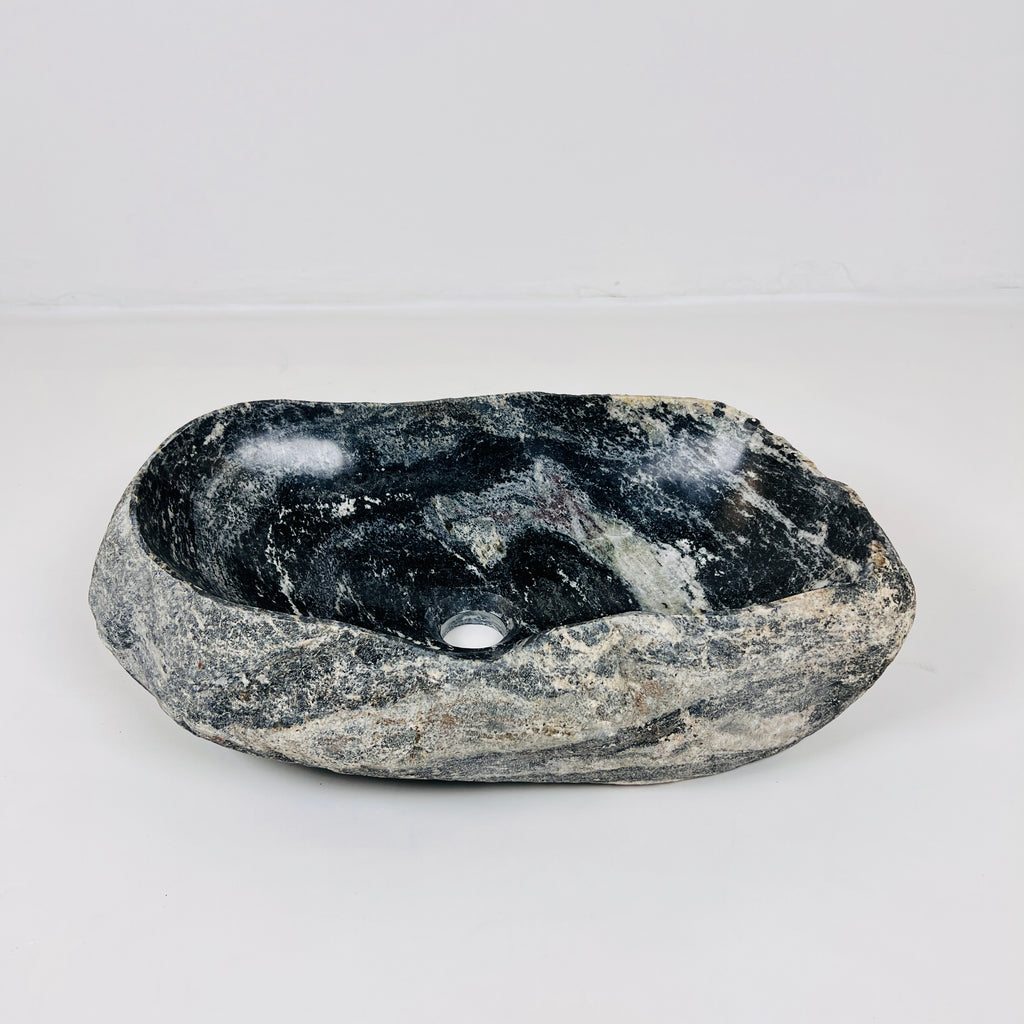 Brushed Midnight Black River Stone Sink