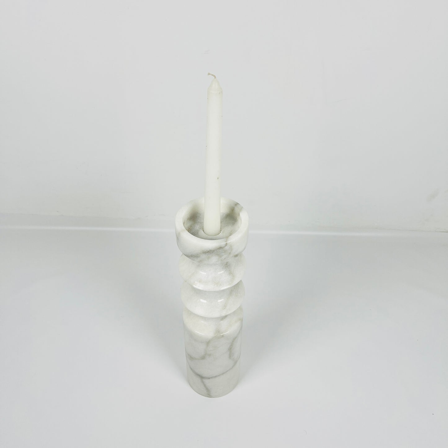 Dual Ringed Candle Stand - Gray