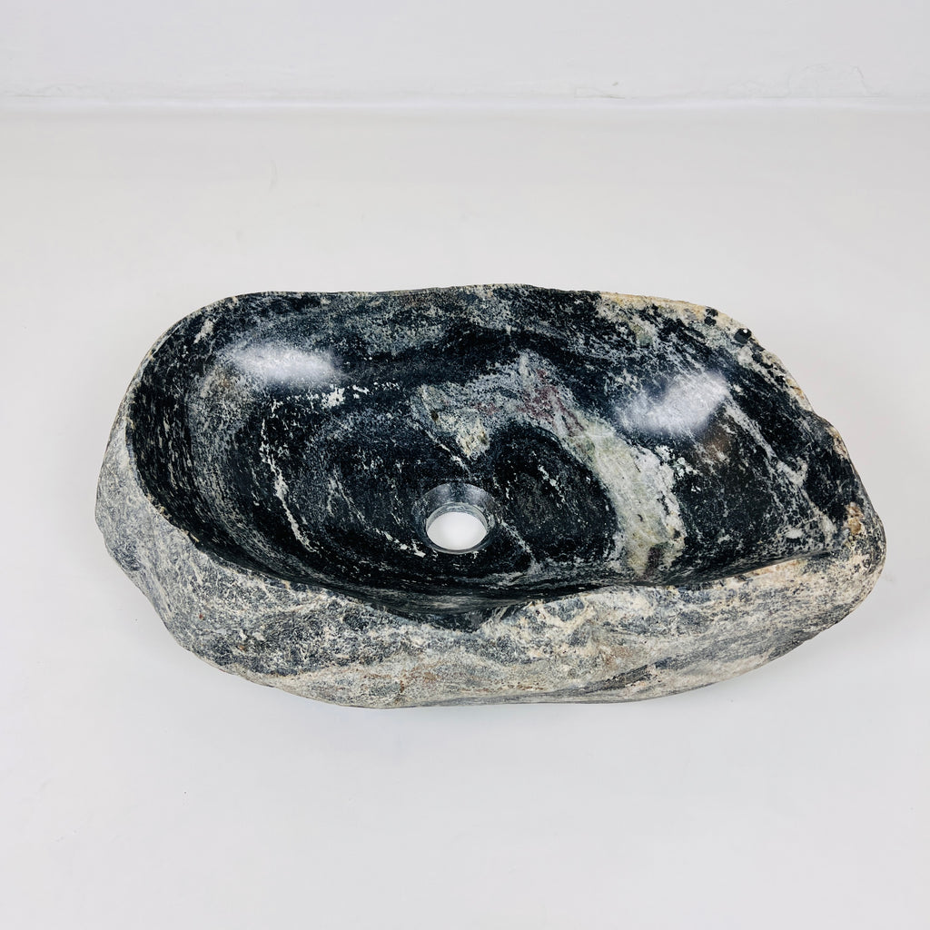 Brushed Midnight Black River Stone Sink