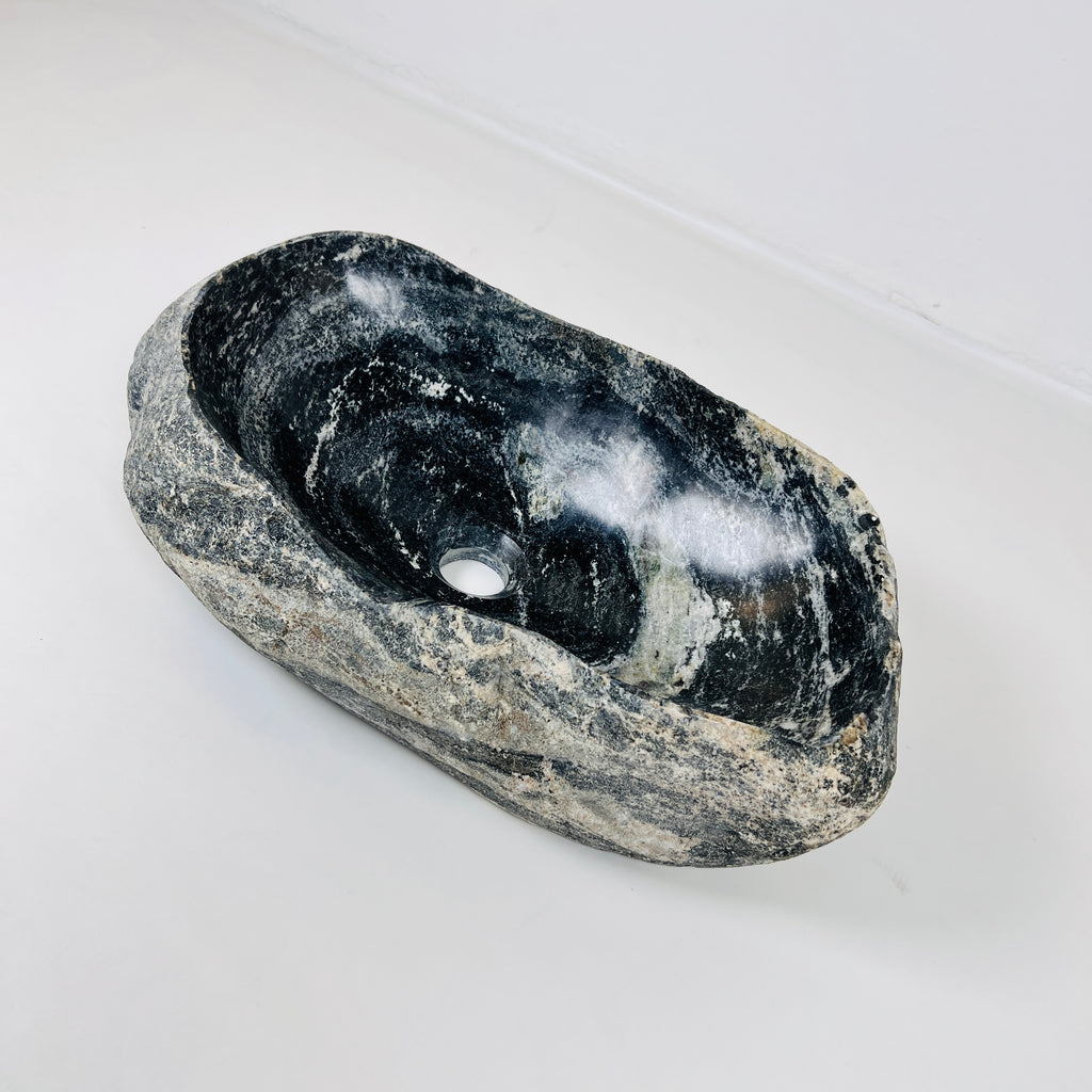 Brushed Midnight Black River Stone Sink