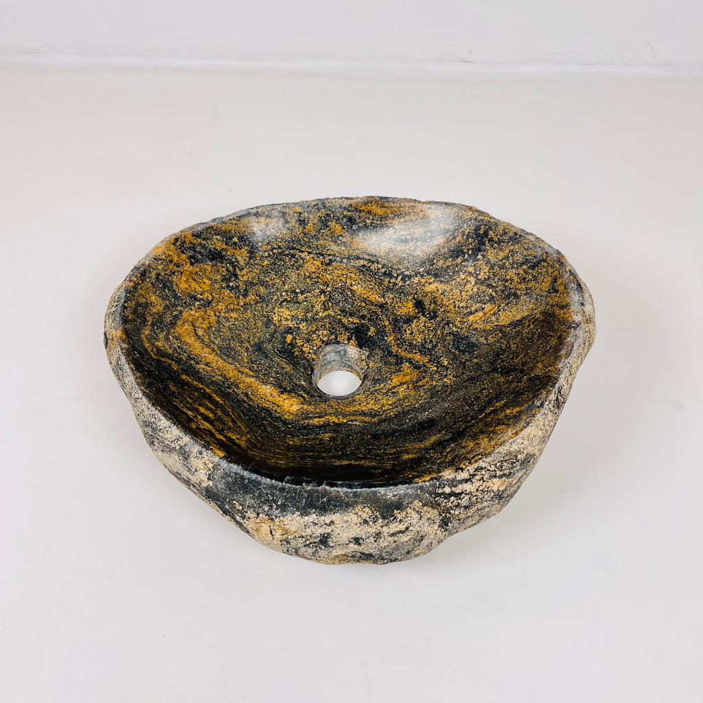 Mustard Splashed Stone Sink