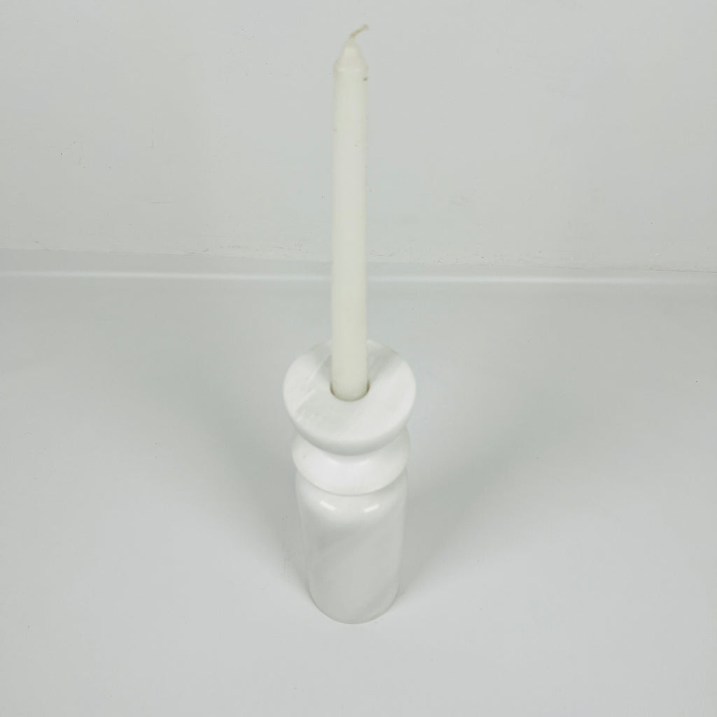 Ringed Bottle Marble Candle Stand