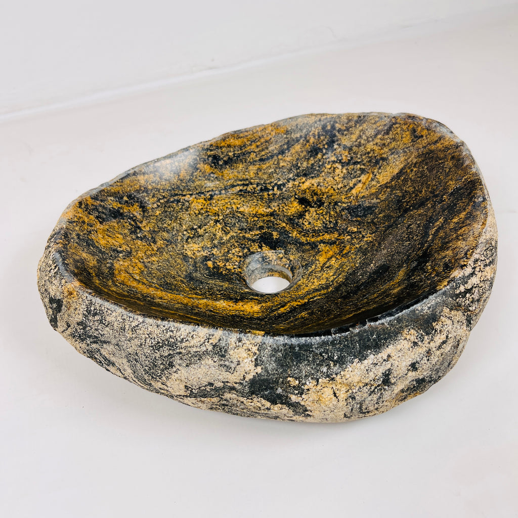 Mustard Splashed Stone Sink