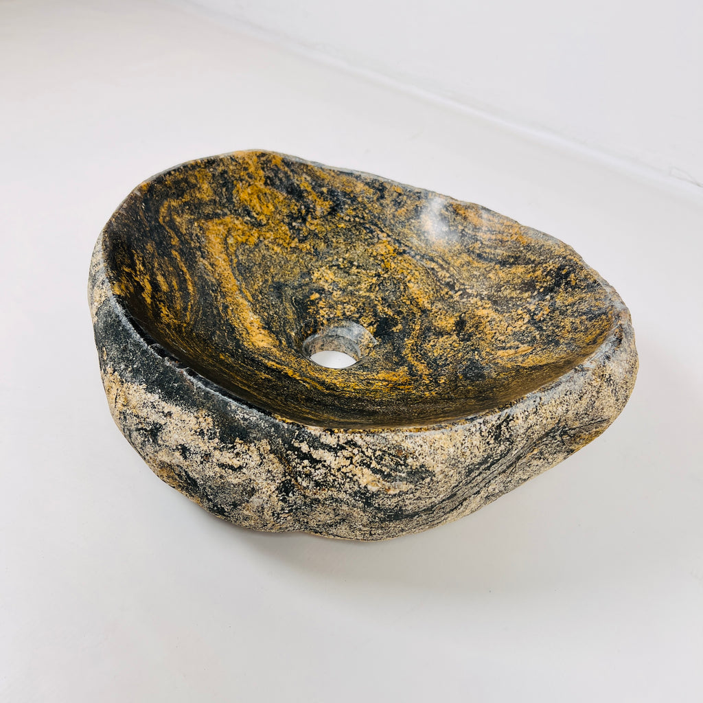 Mustard Splashed Stone Sink