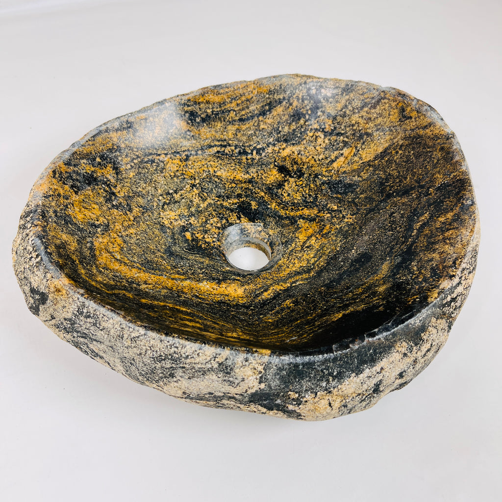 Mustard Splashed Stone Sink