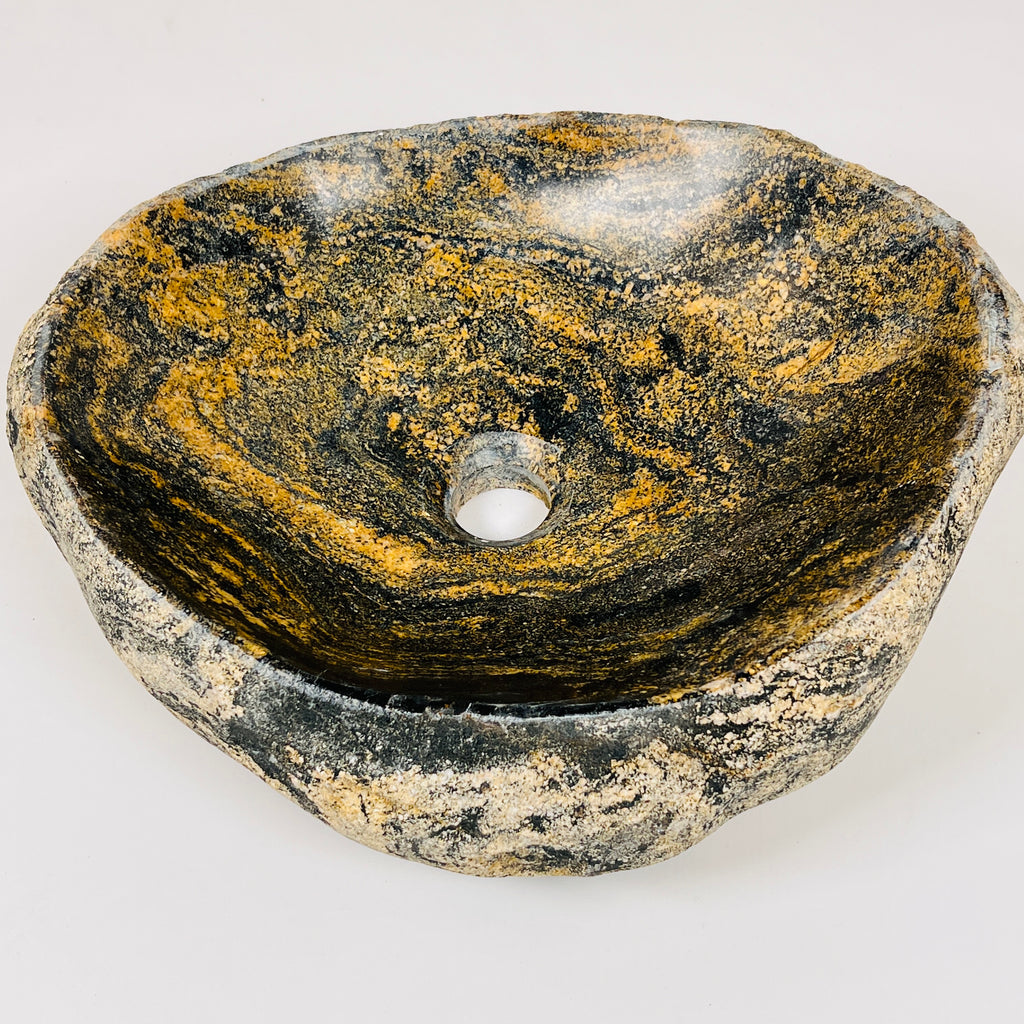 Mustard Splashed Stone Sink