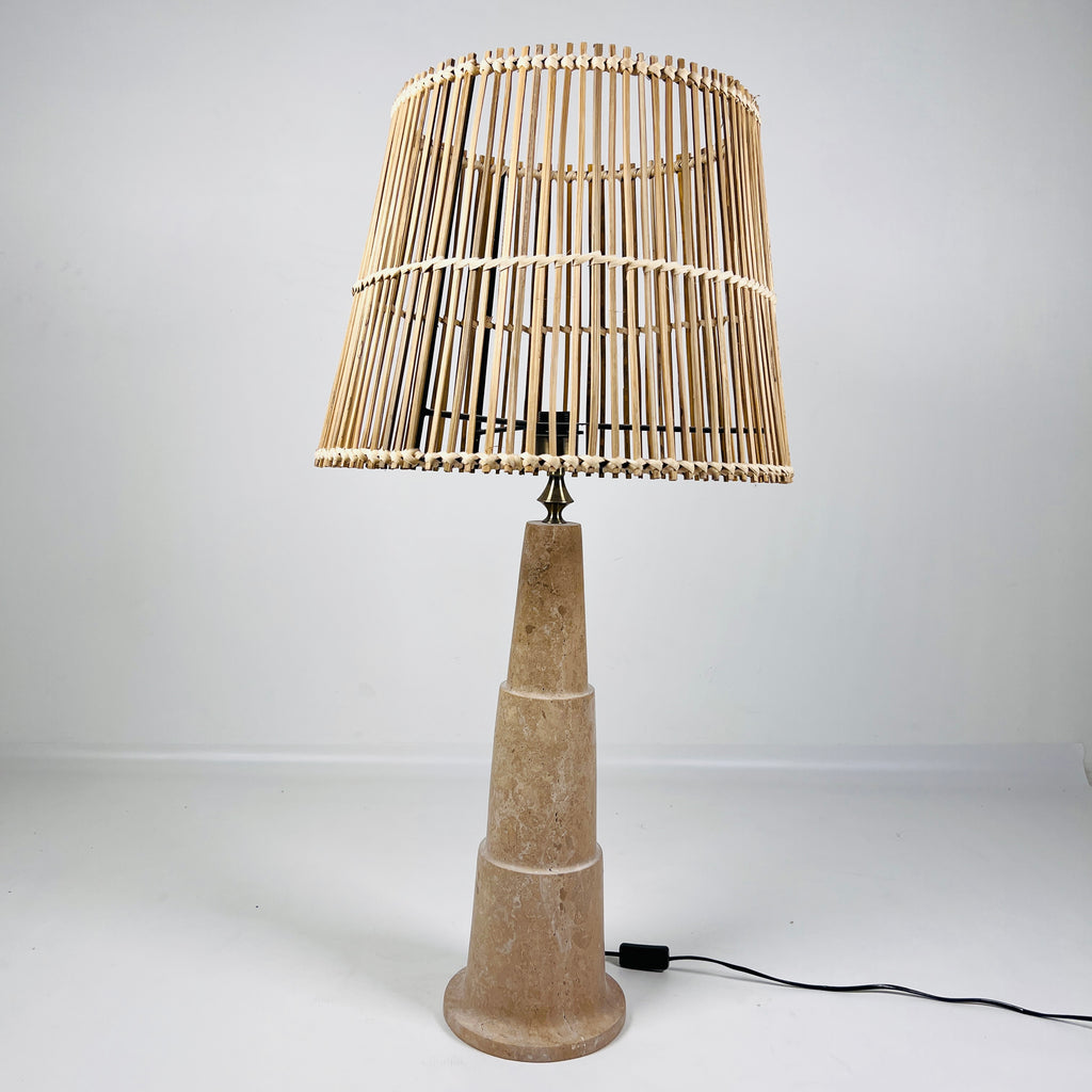 Trellis Travertine Table Lamp