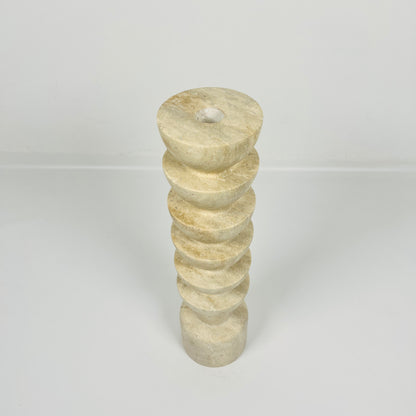 Segmented Candle Stand - Travertine