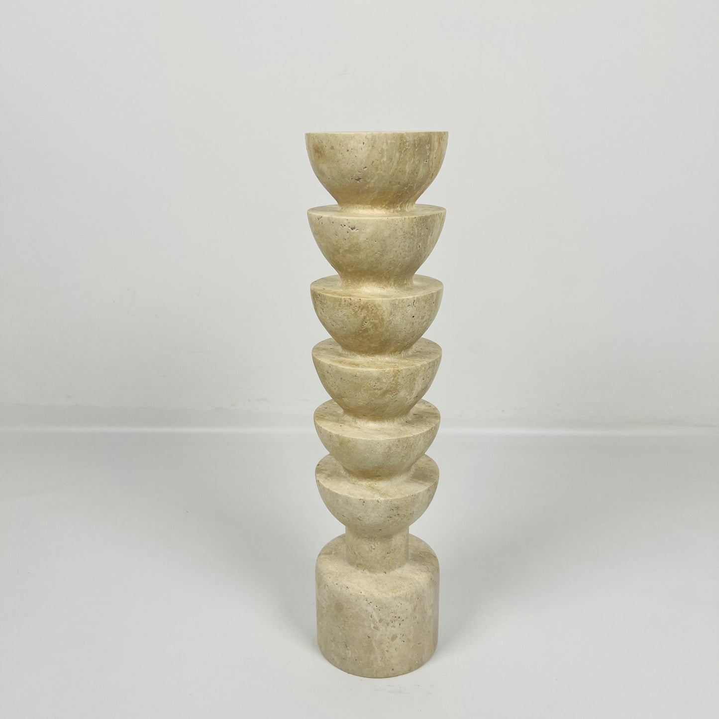 Segmented Candle Stand - Travertine