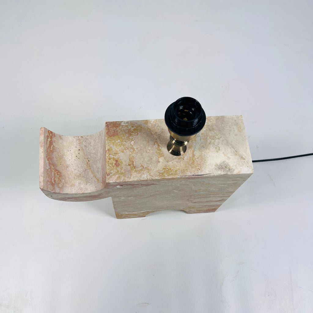 Trunk Light Travertine Table Lamp