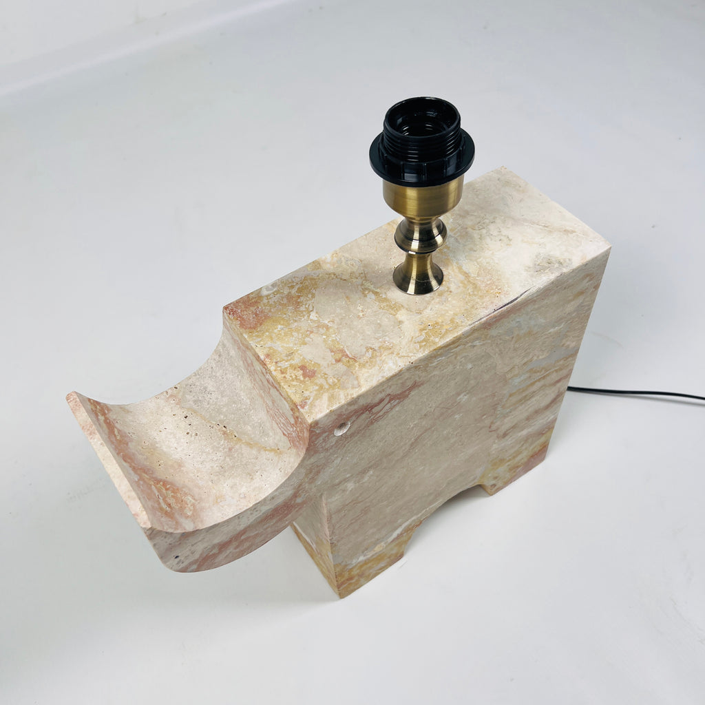 Trunk Light Travertine Table Lamp