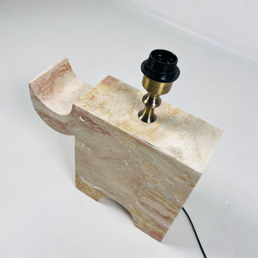 Trunk Light Travertine Table Lamp