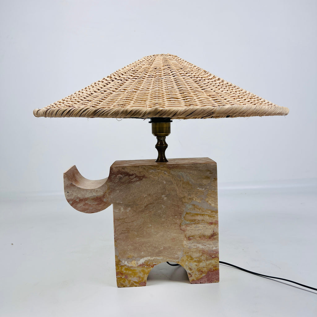 Trunk Light Travertine Table Lamp