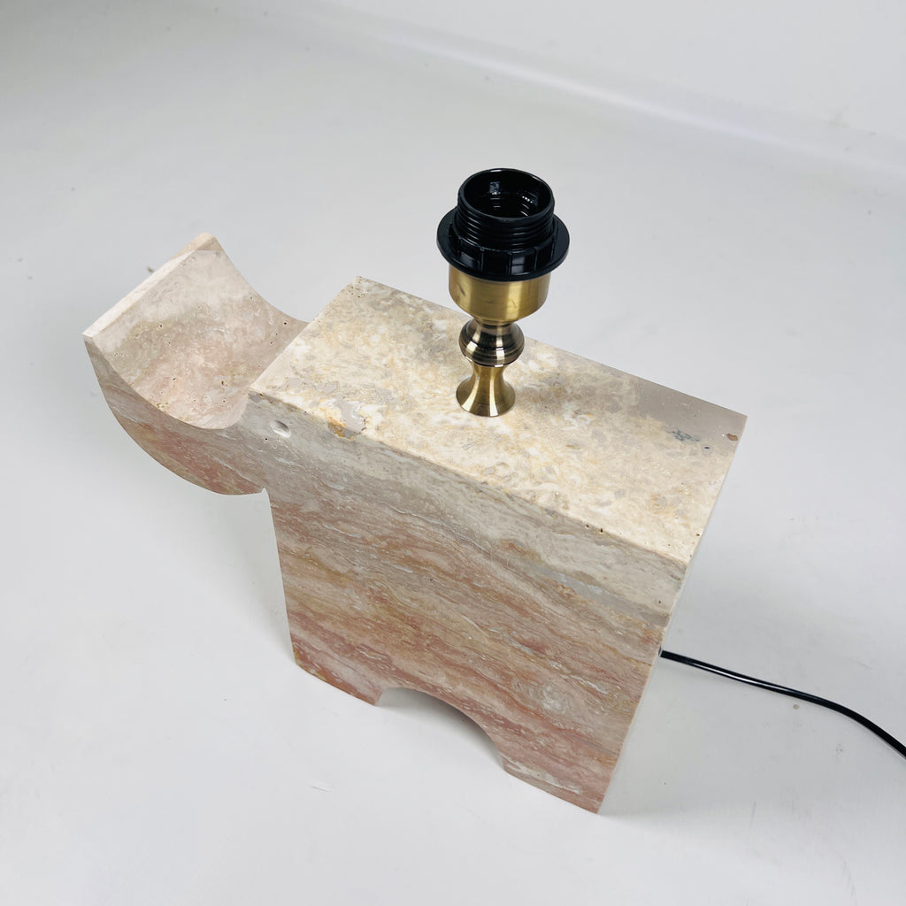 Trunk Light Travertine Table Lamp