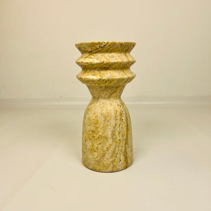 Ribbed Vase - Travertine