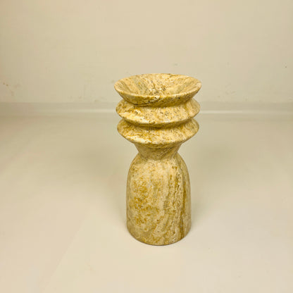 Ribbed Vase - Travertine