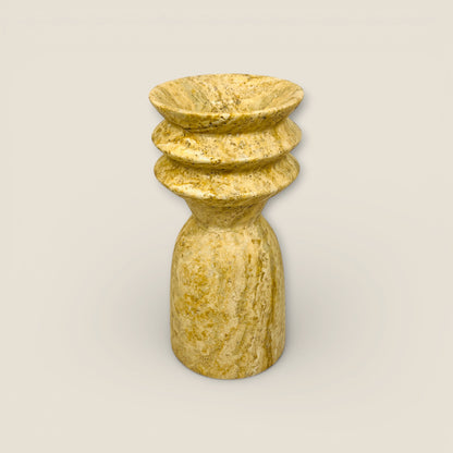 Ribbed Vase - Travertine