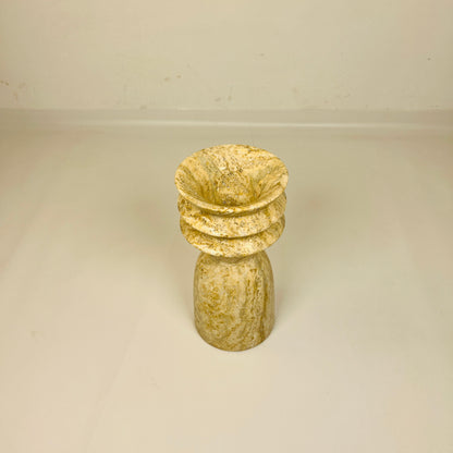Ribbed Vase - Travertine