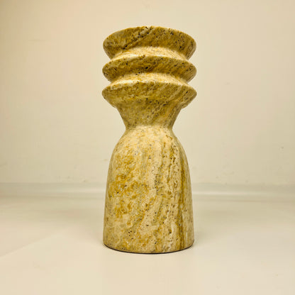 Ribbed Vase - Travertine