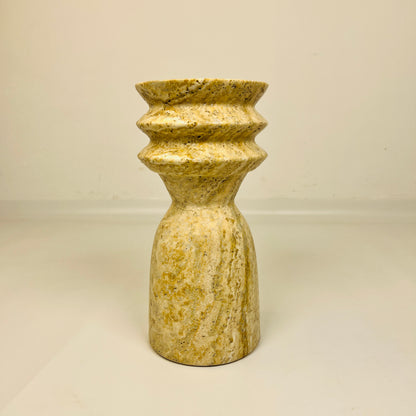 Ribbed Vase - Travertine