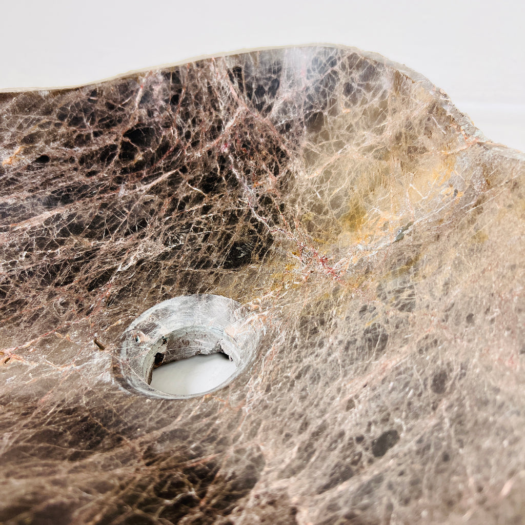 Brown Webbed River Stone Sink