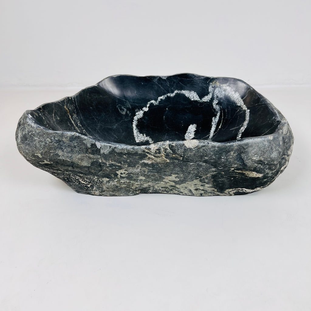 Ringed Black River Stone Sink