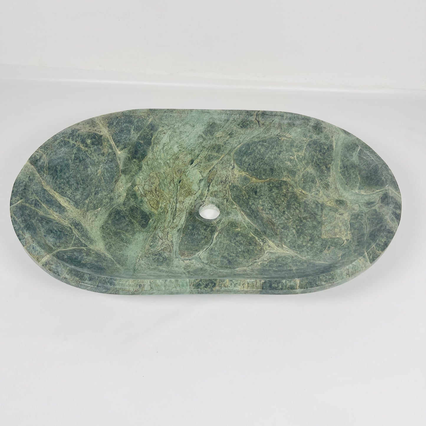 Oval Jungle Green Marble Sink