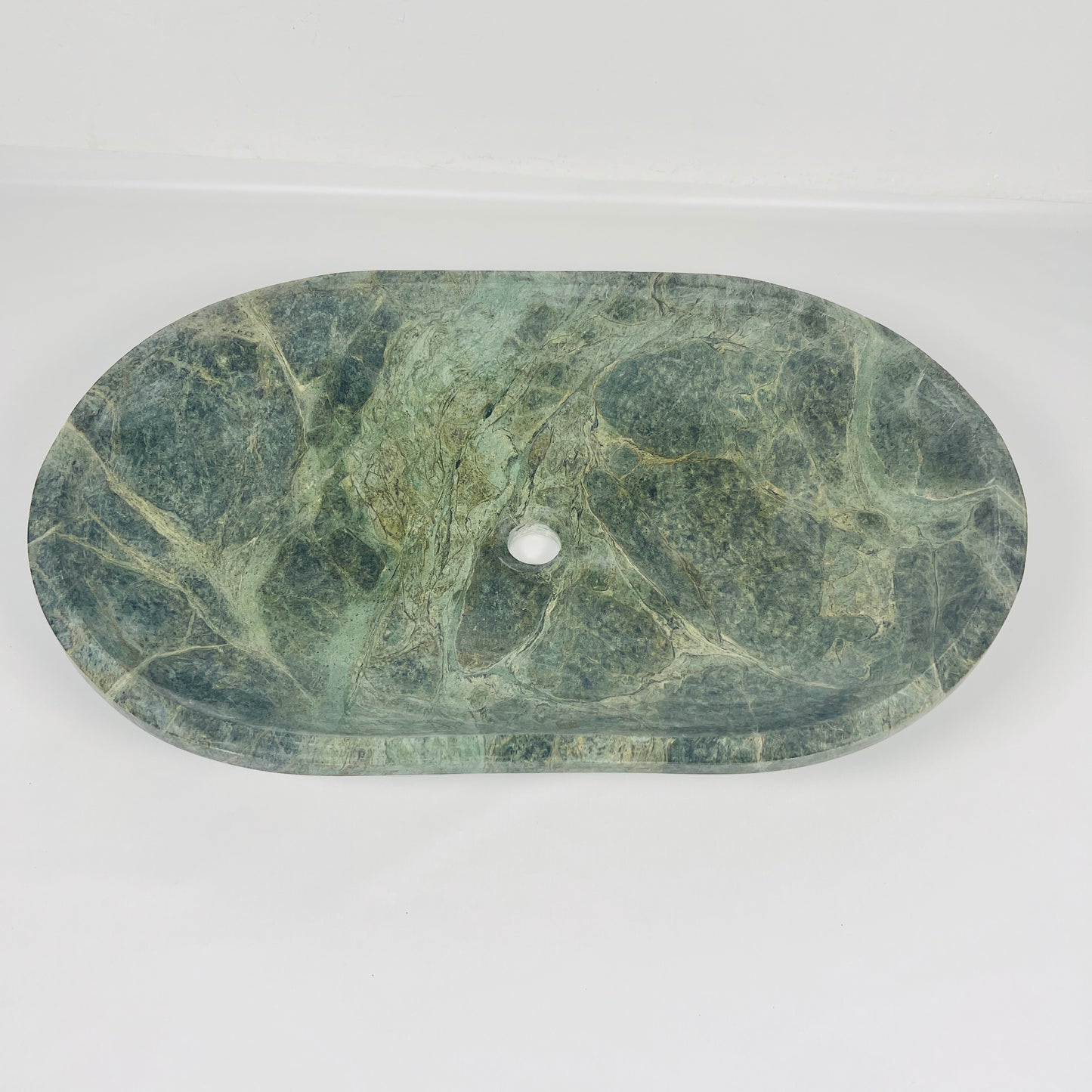 Oval Jungle Green Marble Sink