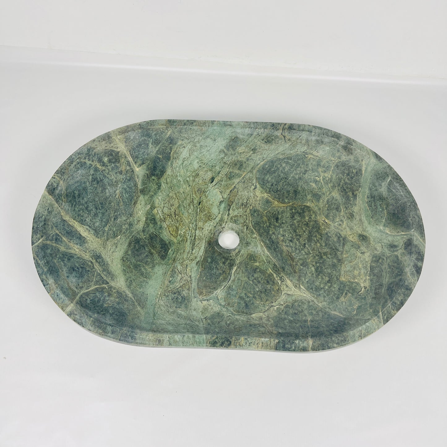Oval Jungle Green Marble Sink