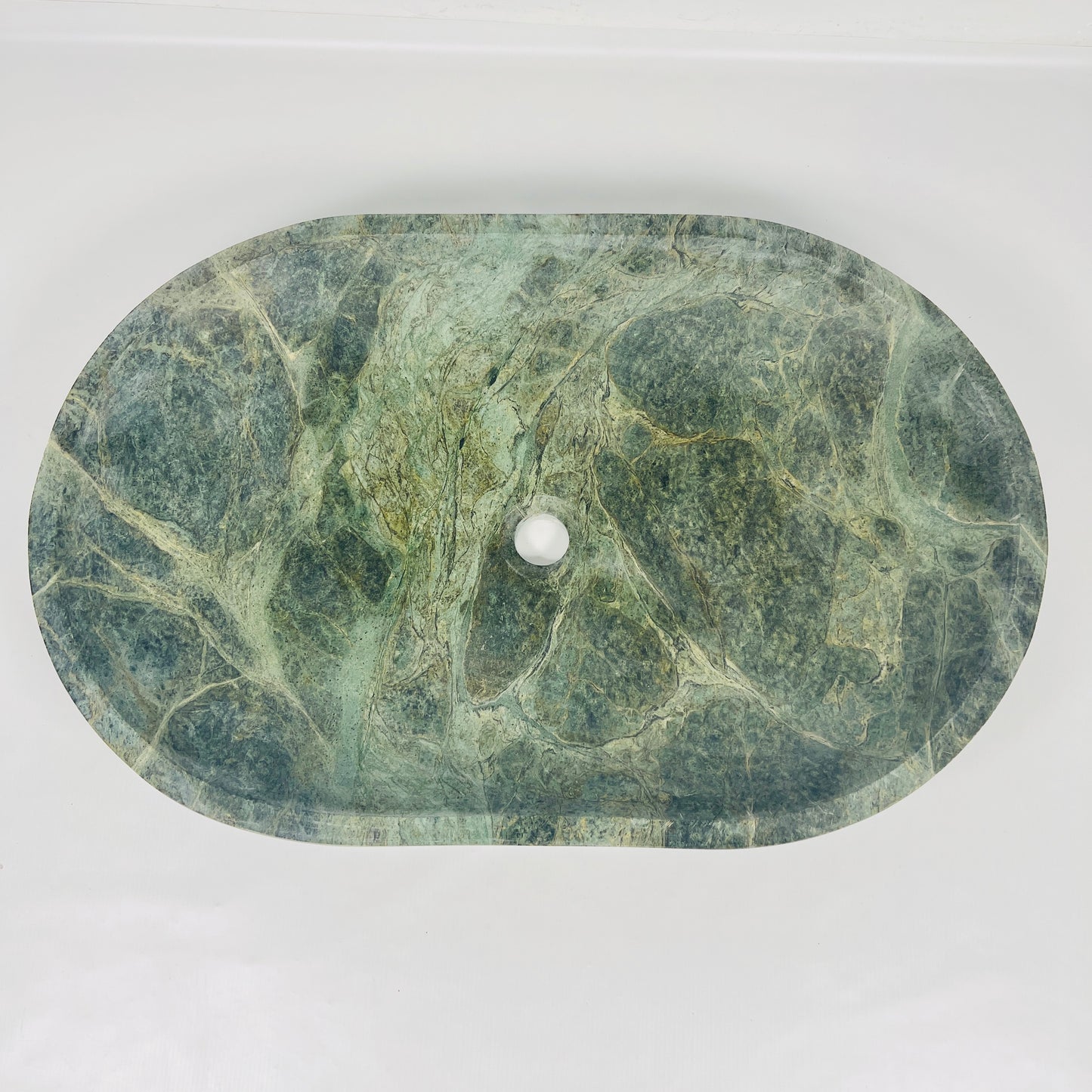 Oval Jungle Green Marble Sink