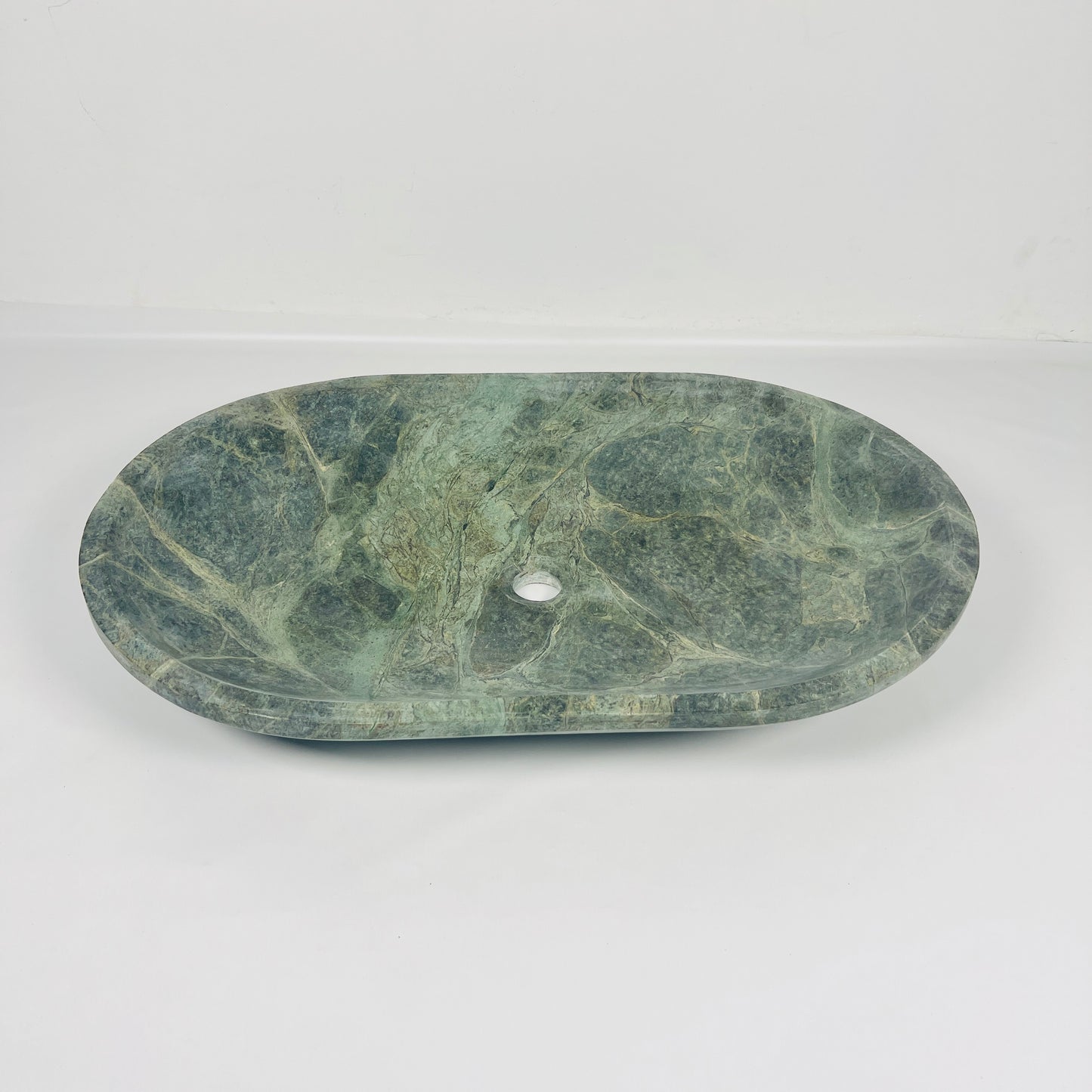 Oval Jungle Green Marble Sink