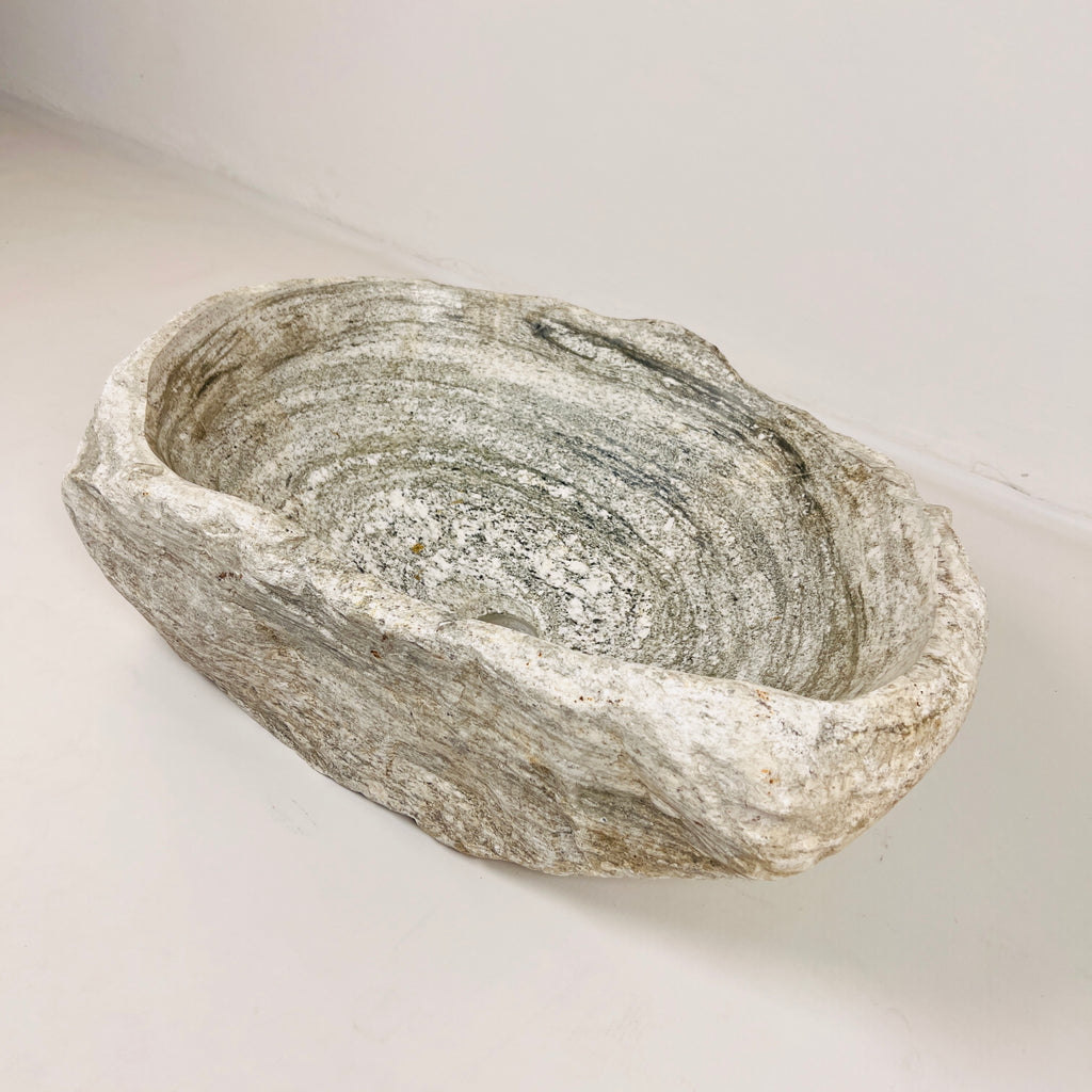 Eggshell Ripple River Stone Sink