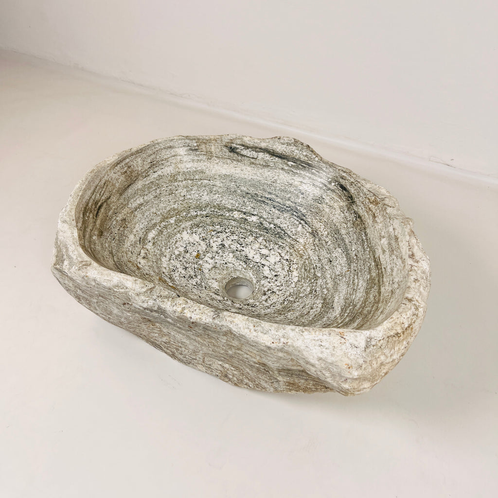 Eggshell Ripple River Stone Sink